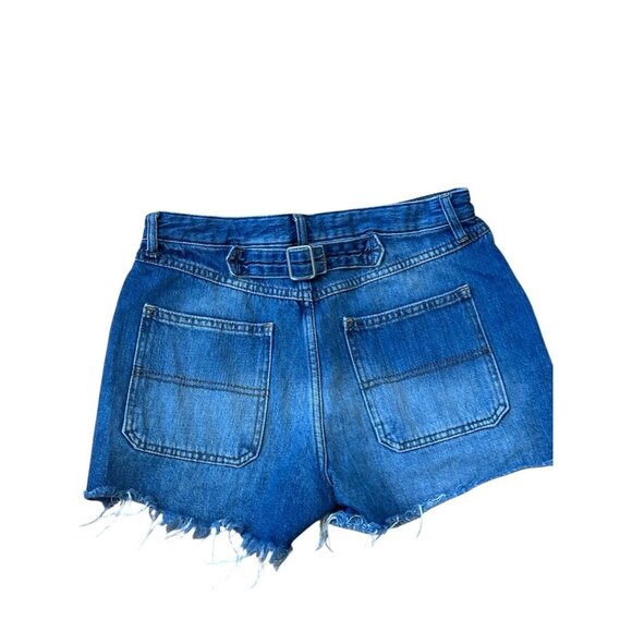 Free People We Free Jesse Carpenter Cutoff Jean Shorts Button Denim Frayed Sz 28 - Picture 7 of 8